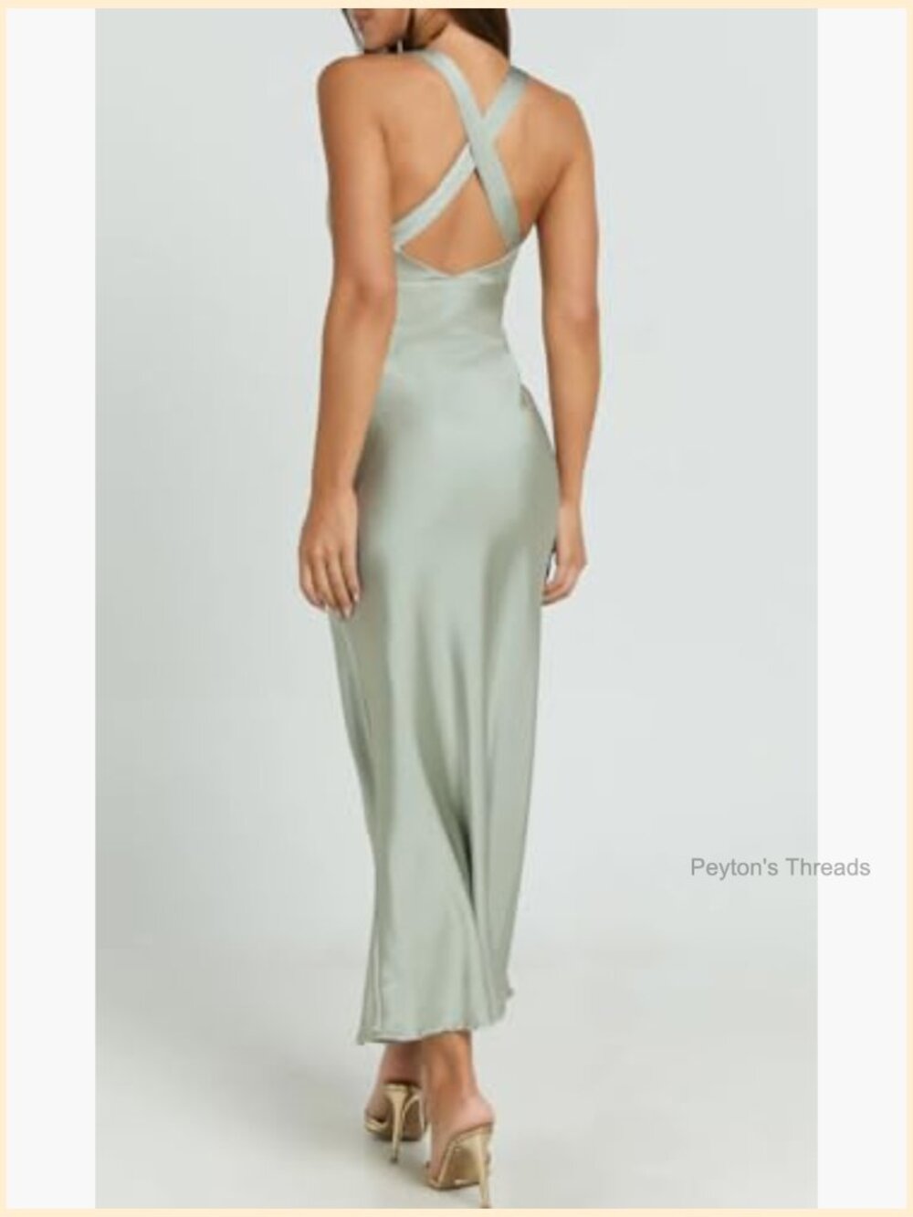 Satin V-Neck Backless Maxi Dress for Women Sleeveless Formal - Picture 2 of 7